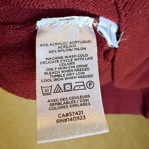 LOFT Deep Burgundy V-Neck Sweater - Picture 8 of 11